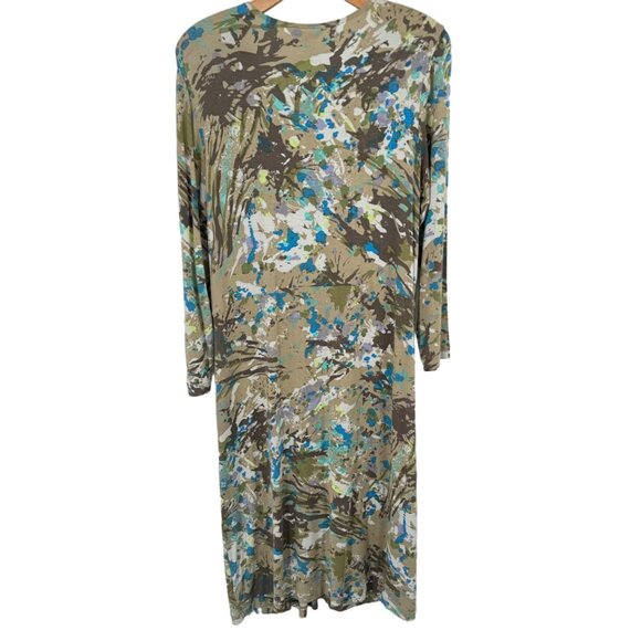 Cabi Long Sleeve V-Neck Dress Size Large  Jersey knit abstract pattern New - Picture 9 of 13